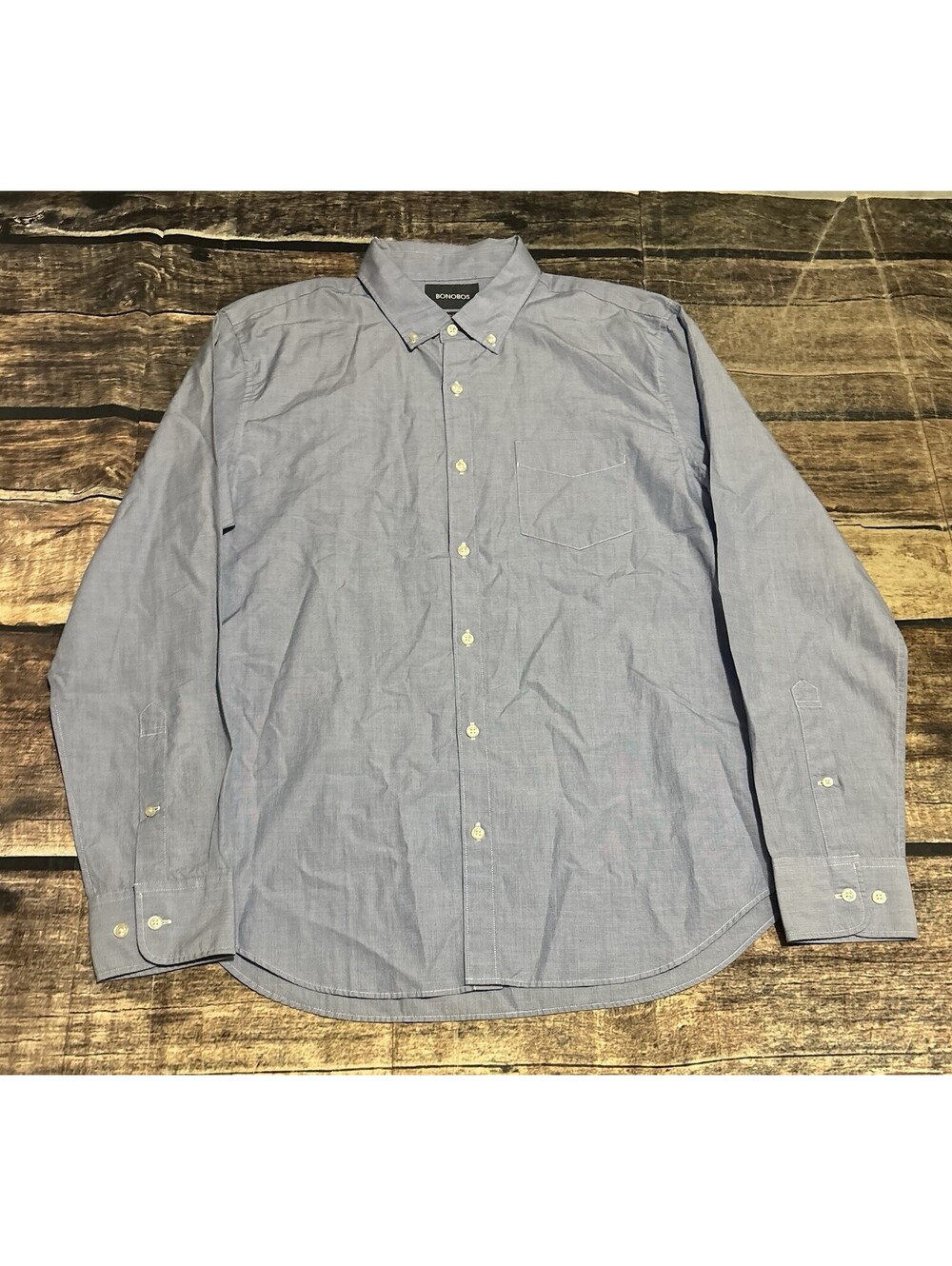 Bonobos Shirt Mens Large Slim Fit Blue Long Sleeve Button Down Cotton
